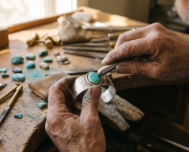 Artisan hands working with tools